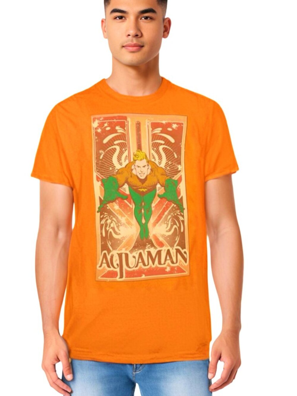 Aquaman Graphic Tee DC Comics Sheldon Big Bang Theory XL Distressed Alstyle
